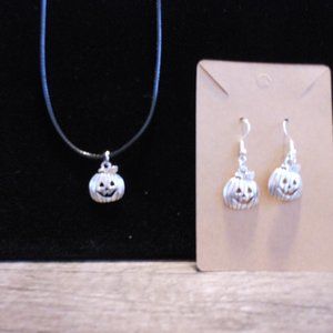 Pumpkin necklace & earing set